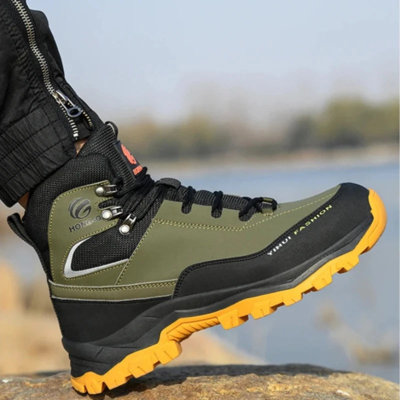 Zapatos de seguridad  impermeables ANTIPERFORACIONES punta de acero Verde
