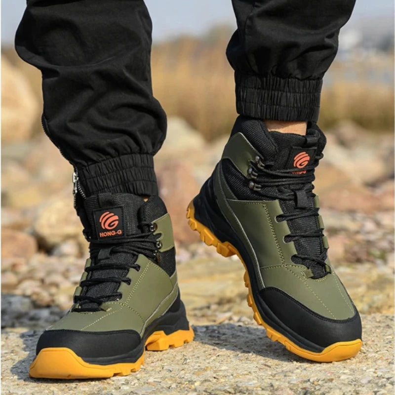 Zapatos de seguridad  impermeables ANTIPERFORACIONES punta de acero Verde