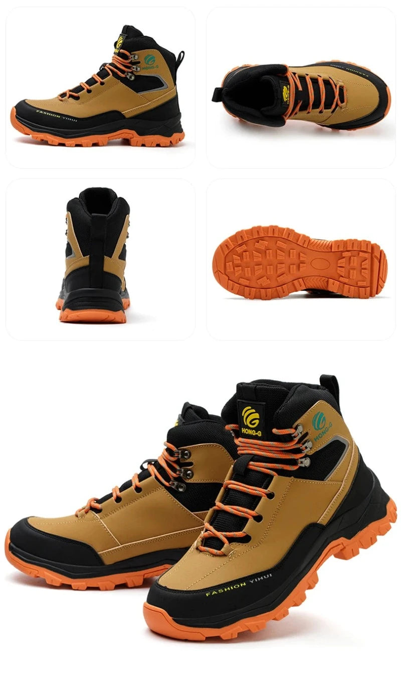 Zapatos de seguridad  impermeables ANTIPERFORACIONES punta de acero Amarillo