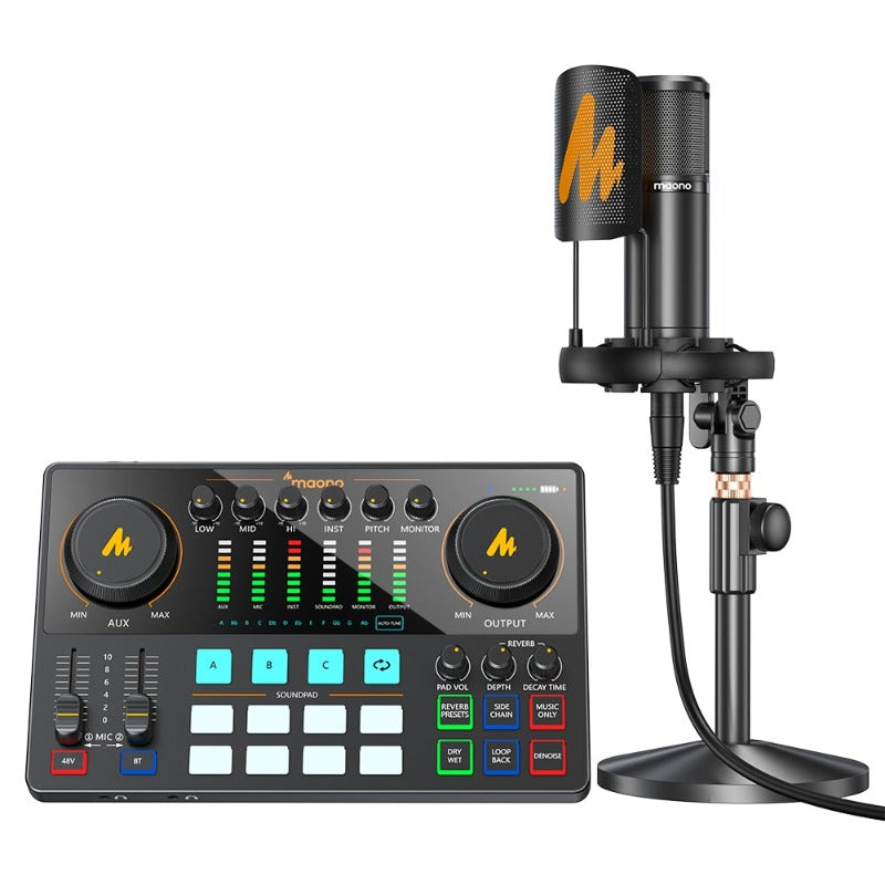 Kit Maonocaster tarjetas de sonido con micrófono XLR Podcasting /Youtube/DJ/PC AME2A