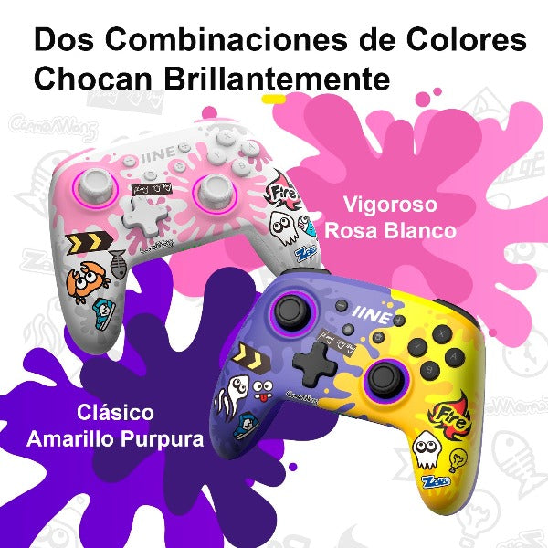 Control inalámbrico Amiibo IINE Nintendo Switch Amarillo Púrpura - ABKIAS