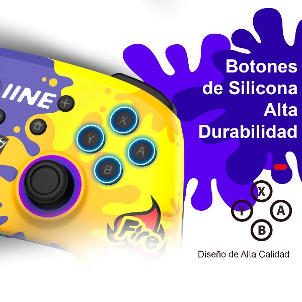 Control inalámbrico Amiibo IINE Nintendo Switch Amarillo Púrpura - ABKIAS