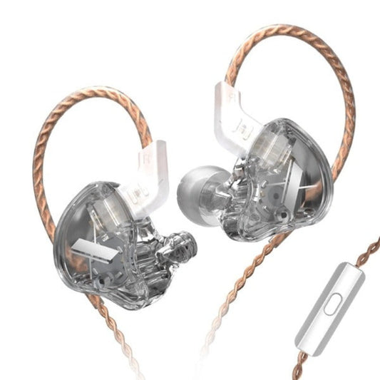 Audífonos KZ EDX In Ear Crystal Color 1DD HIFI Bass Con micrófono Gris transparente - ABKIAS