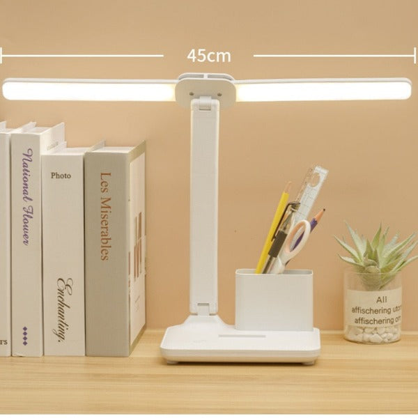 Lámpara LED de escritorio plegable táctil USB con 2 portalápices - ABKIAS
