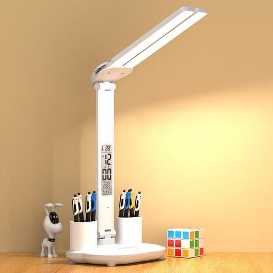 Lámpara LED de escritorio plegable táctil USB con 2 portalápices - ABKIAS