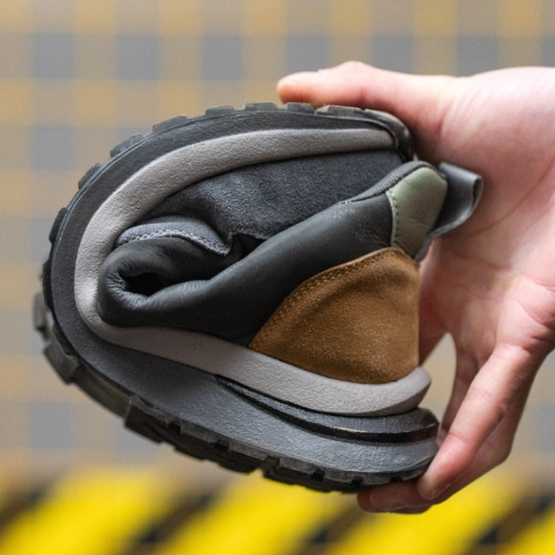 Zapatos/Zapatilla de Seguridad Transpirables de Malla Marrón Gris