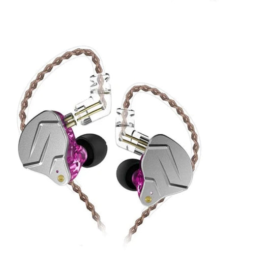 Audifonos KZ ZSN Pro In Ear Earphones 1BA+1DD Tecnología híbrida Sin Micrófono Púrpura - ABKIAS